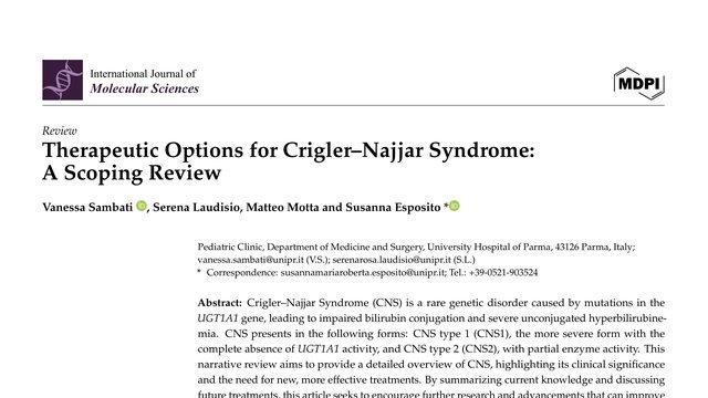 Therapeutic Options for Crigler–Najjar Syndrome: A Scoping Review