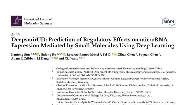 DeepsmirUD: Prediction of Regulatory Effects on microRNA Expression Mediated by Small Molecules Using Deep Learning