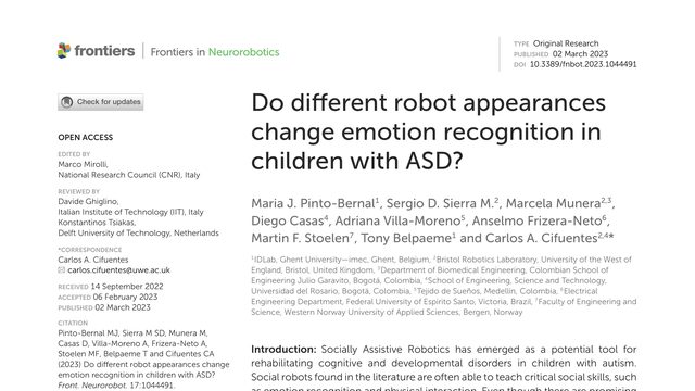 Do different robot appearances change emotion recognition in children with ASD?