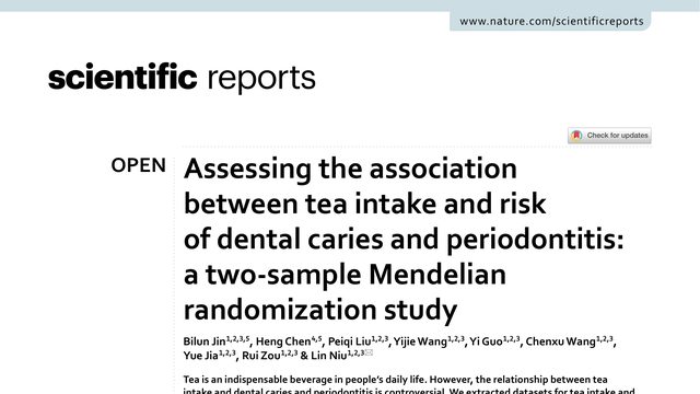Assessing the association between tea intake and risk of dental caries and periodontitis: a two-sample Mendelian randomization study