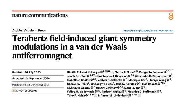 Terahertz field-induced giant symmetry modulations in a van der Waals antiferromagnet
