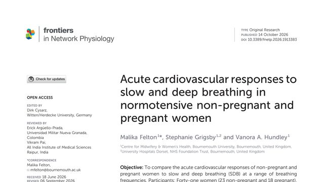 Acute cardiovascular responses to slow and deep breathing in normotensive non-pregnant and pregnant women