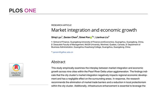 Market integration and economic growth