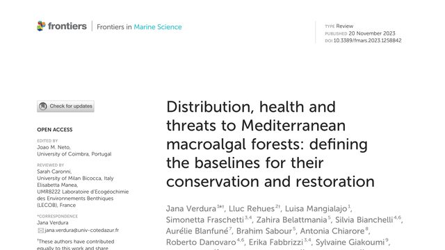 Distribution, health and threats to Mediterranean macroalgal forests: defining the baselines for their conservation and restoration