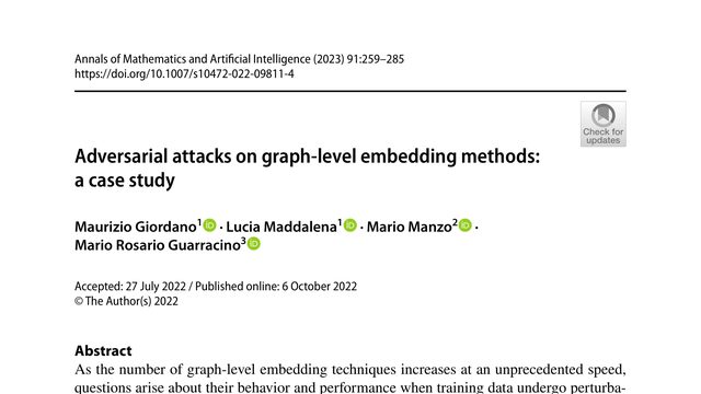 Adversarial attacks on graph-level embedding methods: a case study