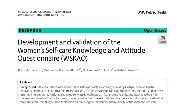 Development and validation of the Women’s Self-care Knowledge and Attitude Questionnaire (WSKAQ)