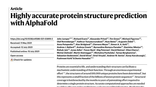 Highly accurate protein structure prediction with AlphaFold