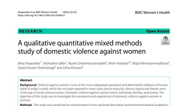 A qualitative quantitative mixed methods study of domestic violence against women