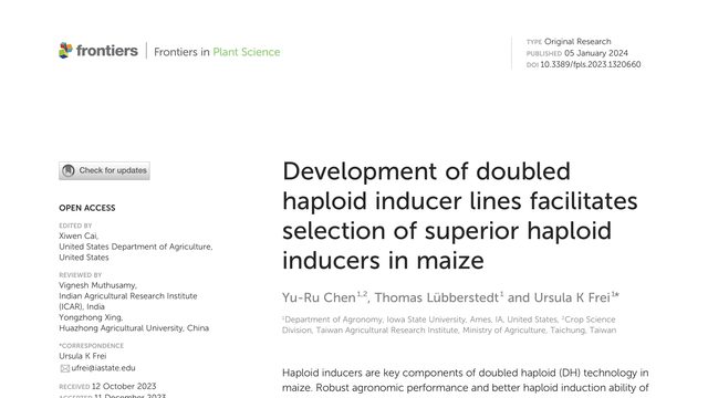 Development of doubled haploid inducer lines facilitates selection of superior haploid inducers in maize