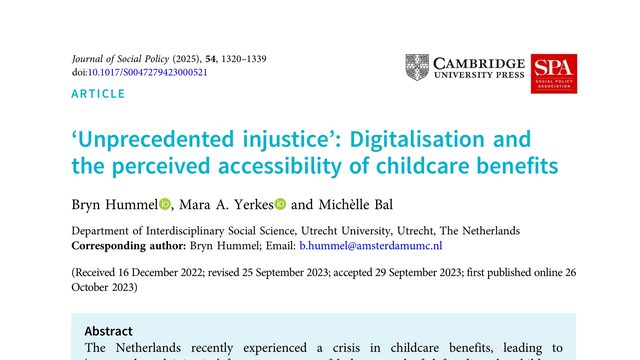‘Unprecedented injustice’: Digitalisation and the perceived accessibility of childcare benefits