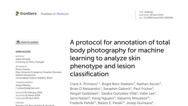 A protocol for annotation of total body photography for machine learning to analyze skin phenotype and lesion classification
