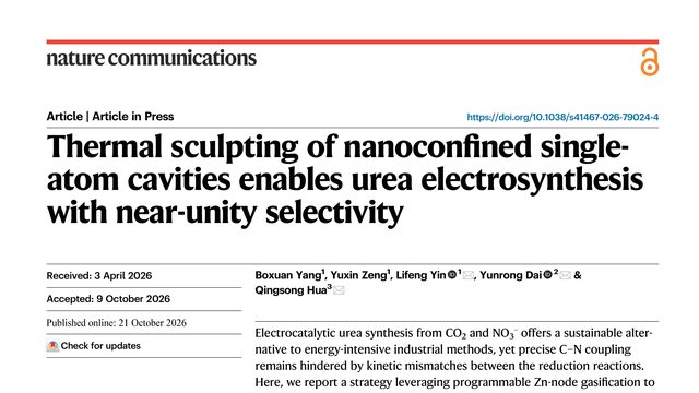 Thermal sculpting of nanoconfined single-atom cavities enables urea electrosynthesis with near-unity selectivity