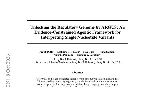 Unlocking the Regulatory Genome by ARGUS: An Evidence-Constrained Agentic Framework for Interpreting Single Nucleotide Variants