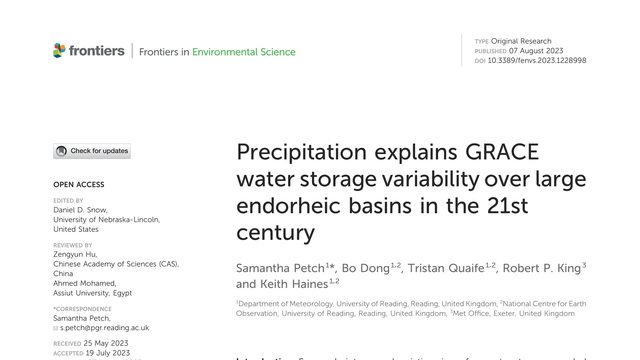 Precipitation explains GRACE water storage variability over large endorheic basins in the 21st century