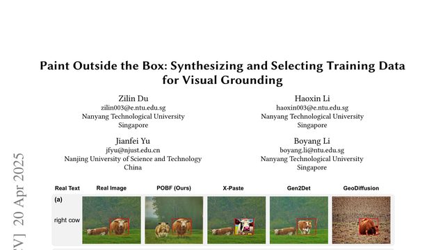 Paint outside the box: synthesizing and selecting training data for visual grounding