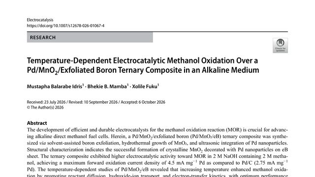 Temperature-Dependent Electrocatalytic Methanol Oxidation Over a Pd/MnO2/Exfoliated Boron Ternary Composite in an Alkaline Medium