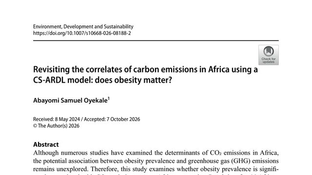 Revisiting the correlates of carbon emissions in Africa using a CS-ARDL model: does obesity matter?