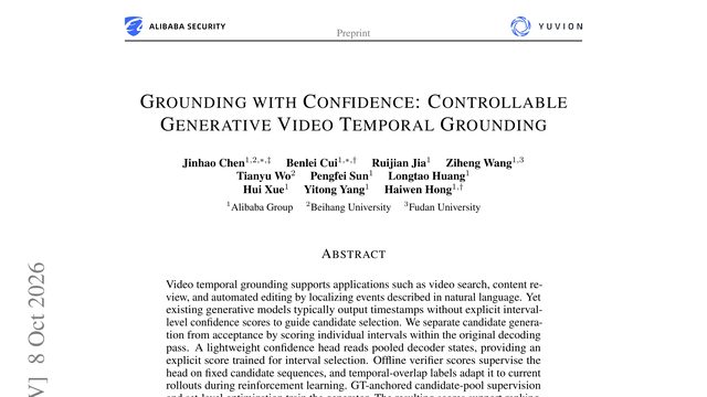 Grounding with Confidence: Controllable Generative Video Temporal Grounding
