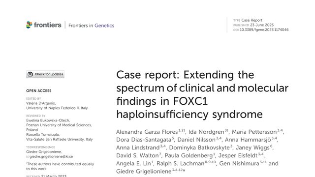 Case report: Extending the spectrum of clinical and molecular findings in FOXC1 haploinsufficiency syndrome