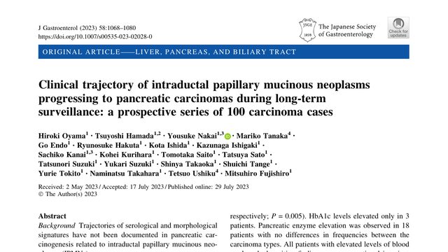 Clinical trajectory of intraductal papillary mucinous neoplasms progressing to pancreatic carcinomas during long-term surveillance: a prospective series of 100 carcinoma cases