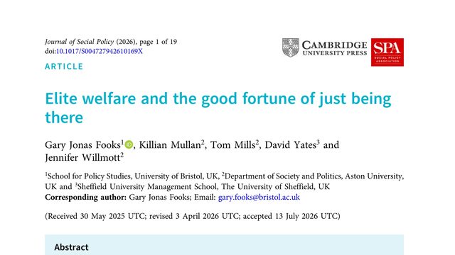 Elite welfare and the good fortune of just being there