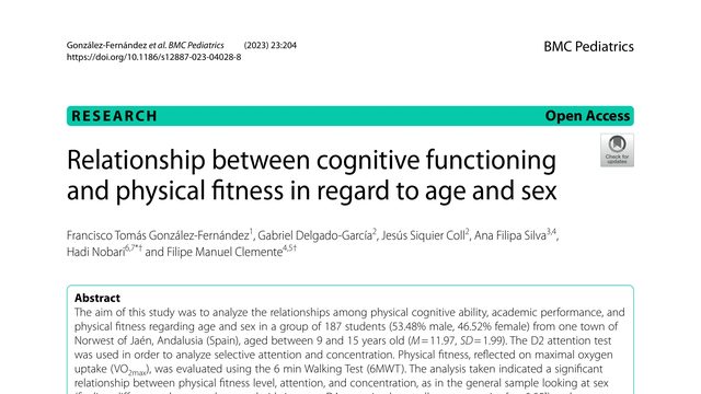 Relationship between cognitive functioning and physical fitness in regard to age and sex