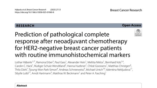 Prediction of pathological complete response after neoadjuvant chemotherapy for HER2-negative breast cancer patients with routine immunohistochemical markers