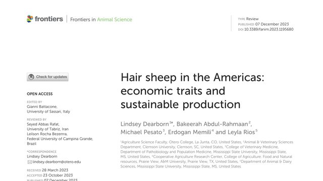 Hair sheep in the Americas: economic traits and sustainable production