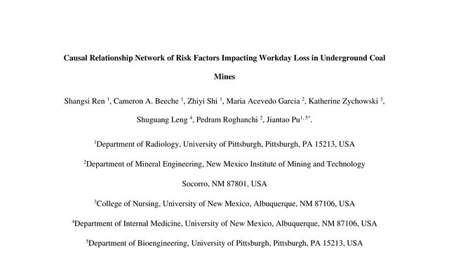 Causal Relationship Network of Risk Factors Impacting Workday Loss in Underground Coal Mines