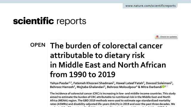 The burden of colorectal cancer attributable to dietary risk in Middle East and North African from 1990 to 2019
