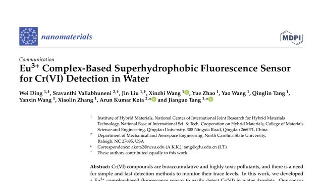 Eu3+ Complex-Based Superhydrophobic Fluorescence Sensor for Cr(VI) Detection in Water