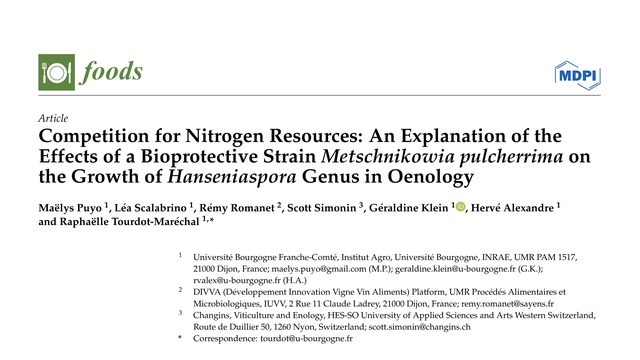 Competition for Nitrogen Resources: An Explanation of the Effects of a Bioprotective Strain Metschnikowia pulcherrima on the Growth of Hanseniaspora Genus in Oenology