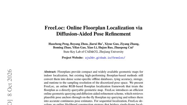FreeLoc: Online Floorplan Localization via Diffusion-Aided Pose Refinement
