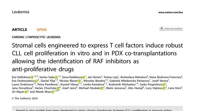 Stromal cells engineered to express T cell factors induce robust CLL cell proliferation in vitro and in PDX co-transplantations allowing the identification of RAF inhibitors as anti-proliferative drugs