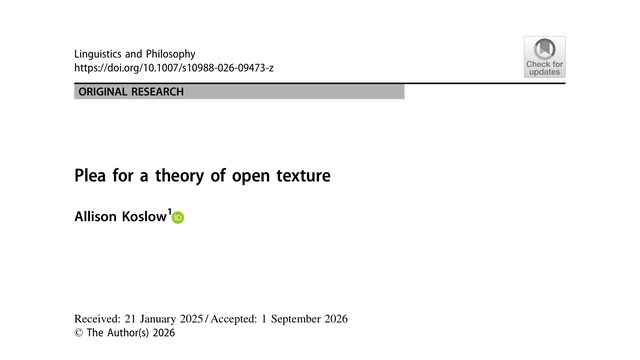 Plea for a theory of open texture
