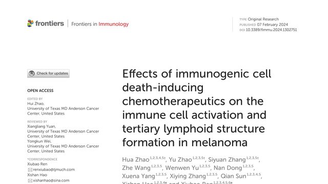 Effects of immunogenic cell death-inducing chemotherapeutics on the immune cell activation and tertiary lymphoid structure formation in melanoma